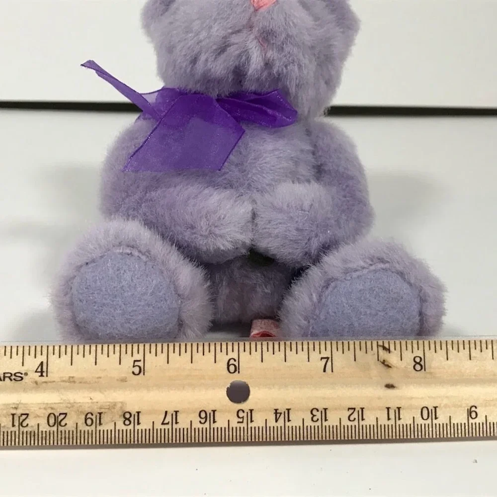 Russ Berrie Lil Scribe Purple Teddy Bear Plush 28869 Lavender Vintage 5 inch